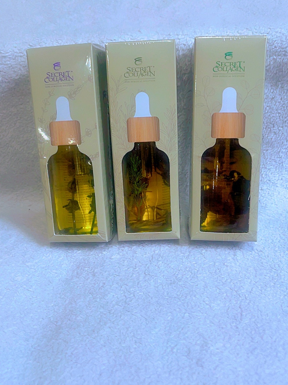 Secret Collagen 3-Piece Vital Essence Skin Oil Bundle Set - NEW